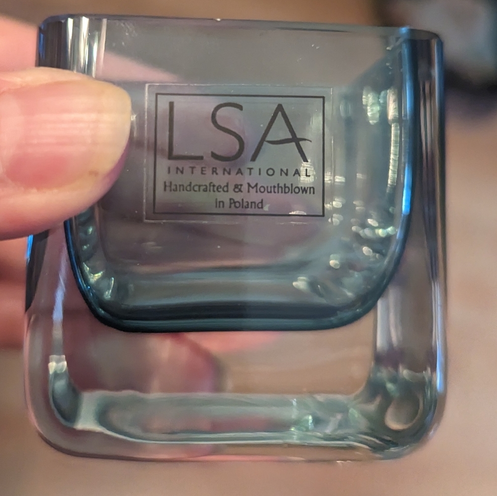 LSA International small square blown glass votive holder - Picture 3 of 5